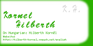 kornel hilberth business card