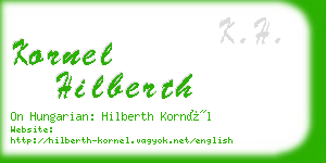 kornel hilberth business card